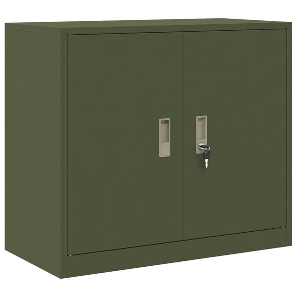 vidaXL Storage Cabinet Olive Green 80 x 40 x 70 cm Steel