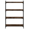 vidaXL Bookcase 4-Tier Smoked Oak 80x30x120 cm Engineered Wood
