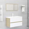 vidaXL 2 Piece Bathroom Furniture Set White and Sonoma Oak Engineered Wood