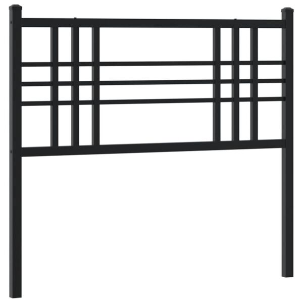 vidaXL Metal Headboard Black 107cm