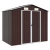 vidaXL Garden Shed | Brown | Galvanised steel | Large | Garden Shed