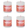 Bolsius Rustic Pillar Candles "Shine" 4 pcs 80x68 mm Cloudy White
