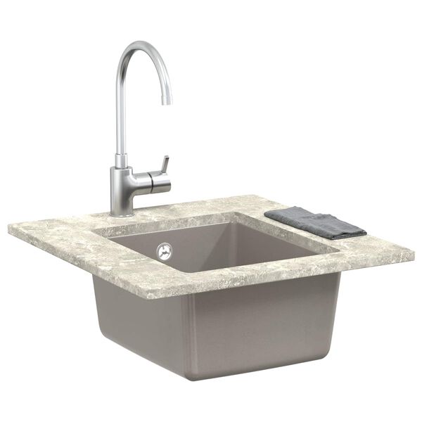 vidaXL Sink Grey 370 x 460 mm 80% Quartz and 20% Resin