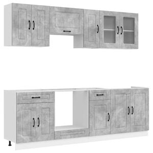 vidaXL 8 Piece Kitchen Cabinet Set Kalmar Concrete Grey Engineered Wood