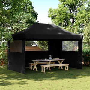vidaXL Party Tent | Black | Oxford fabric with PVC coating, Powder-coated steel