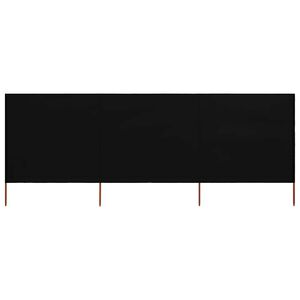 vidaXL 3-panel Wind Screen Fabric 400x120 cm Black