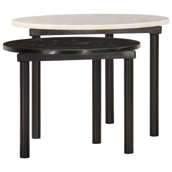 vidaXL Coffee Tables 2 pcs Black and White