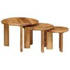 vidaXL Nesting Coffee Tables 3 pcs Brown Solid Mango Wood