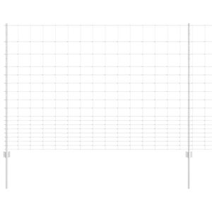 vidaXL Outdoor Wild Fence with Posts 25 x 1.5 m Galvanised Steel Mesh