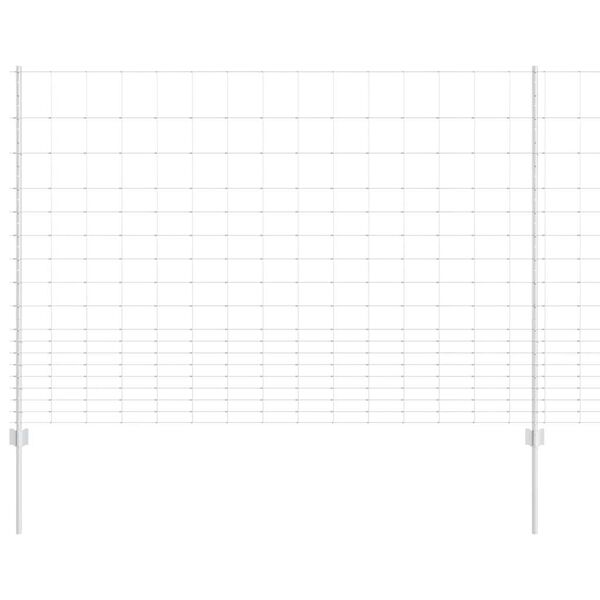 vidaXL Fence with Post Silver 1.5 x 25 m Steel