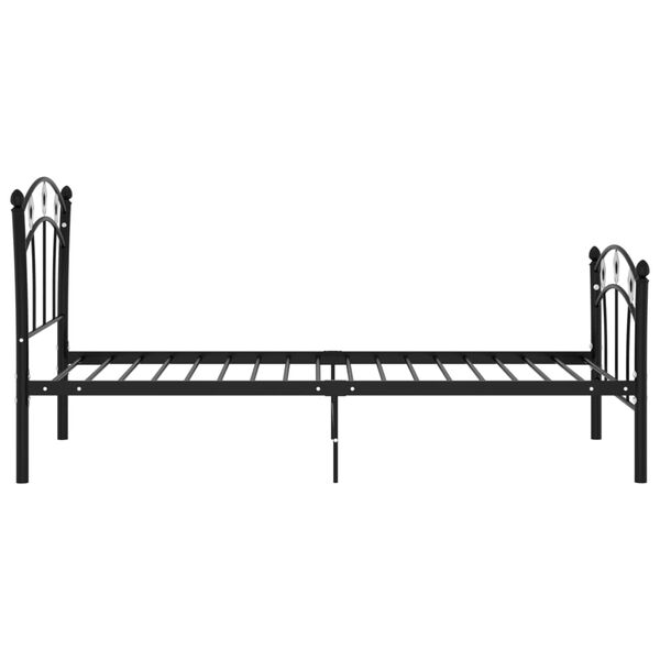 vidaXL Bed Frame without Mattress Black Metal 90x200 cm
