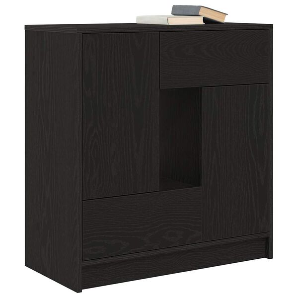 vidaXL Sideboard with Drawers and Doors Black Oak 70.5x34x74.5 cm