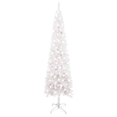vidaXL Slim Pre-lit Christmas Tree White 180 cm