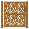 vidaXL Garden Gate 100x100 cm Weathering Steel Leaf Design
