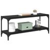 vidaXL TV Cabinet Black Oak 100 x 33 x 41 cm Engineered Wood and Iron