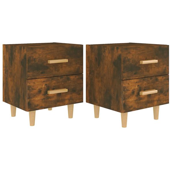 vidaXL Bed Cabinets 2 pcs Smoked Oak 40x35x47.5 cm