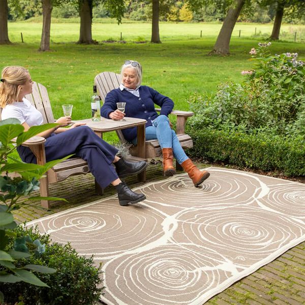 Esschert Design Outdoor Rug 240x150cm Growth Rings