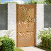vidaXL Garden Gate 100x200 cm Weathering Steel Flame Design