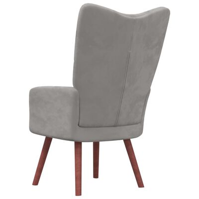 vidaXL Relaxing Chair Light Grey Velvet