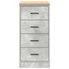 vidaXL Garage Storage Cabinet Concrete Grey 40x51x85 cm Solid Wood Pine