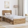vidaXL Bed Frame Artisian Oak 100 x 200 cm Solid Pine Wood