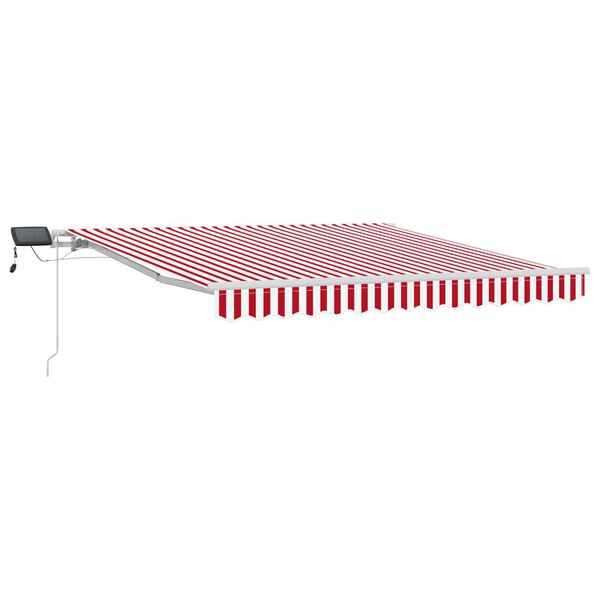 vidaXL Retractable Awning Red and White 300 x 250 cm Fabric and Steel