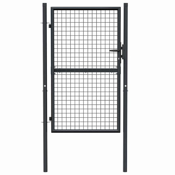 vidaXL Mesh Garden Gate Galvanised Steel 100x150 cm Grey