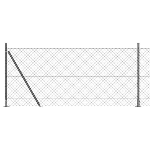 vidaXL Fence Post Grey 25 x 1 m (60 x 60 mm mesh) Steel