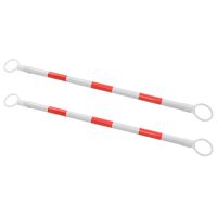 vidaXL Retractable Traffic Cone Bars 2 pcs Plastic 116-197 cm