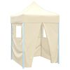 vidaXL Professional Folding Party Tent with 4 Sidewalls 2x2 m Steel Cream