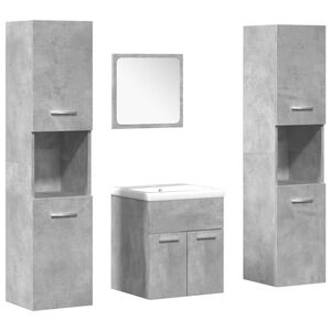 vidaXL Bathroom Furniture Set | Concrete Grey, White