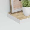 vidaXL Floating Wall Shelves 2 pcs Oak and White 23x23.5x3.8 cm MDF