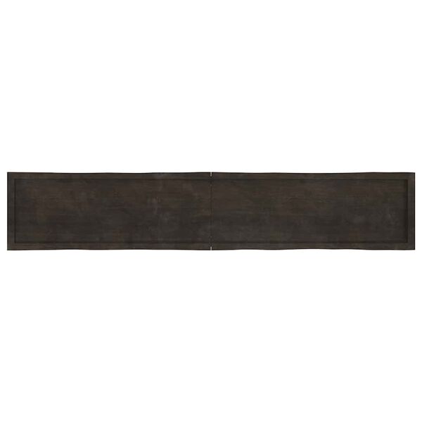vidaXL Table Top Dark Brown 220x40x(2-6) cm Treated Solid Wood Live Edge