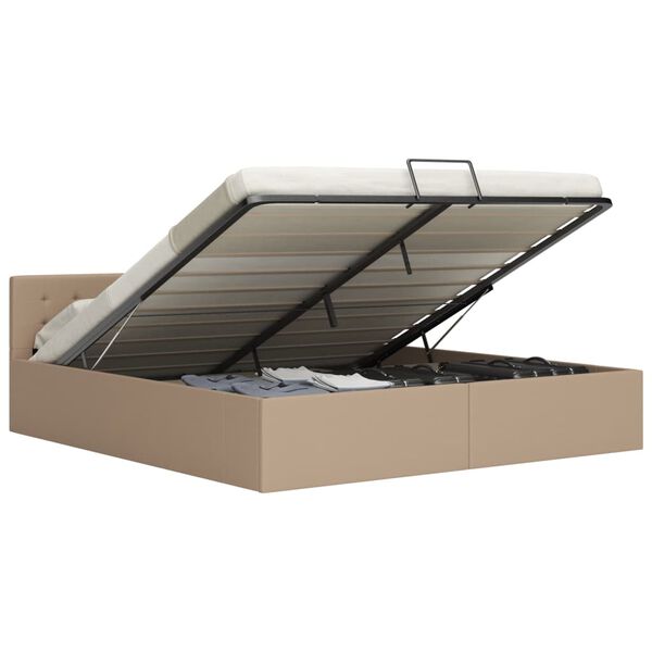 vidaXL Bed Frame without Mattress with Hydraulic Storage Cappuccino 160x200cm