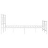 vidaXL Metal Bed Frame without Mattress with Footboard White 200x200cm