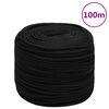 vidaXL Work Rope Black 6 mm 100 m Polyester