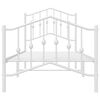 vidaXL Metal Bed Frame without Mattress with Footboard&nbsp;White 90x200cm