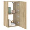 vidaXL TV Wall Cabinet with LED Lights Sonoma Oak 40.5x35x80 cm
