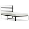 vidaXL Metal Bed Frame without Mattress with Headboard Black 90x200cm