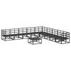 vidaXL Garden Sofa Set with Cushion 10 pcs Black Aluminium