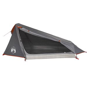vidaXL Camping Tent Tunnel 1-Person Grey and Orange Waterproof
