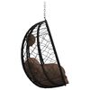 vidaXL Hanging Egg Chair Folding Coffee 91.5 x 60 x 110 cm Poly Rattan