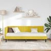 vidaXL Corner Bed Frame with Headboard Yellow 80 cm x 200 cm Velvet