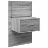 vidaXL Wall-mounted Bedside Cabinet with LED Lights Grey Sonoma