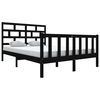 vidaXL Bed Frame without Mattress Black Solid Wood 140x200 cm
