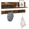 vidaXL Wall-Mounted Coat Rack with Shelf Smoked Oak 90 x 15 x 36 cm
