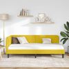 vidaXL Corner Bed Frame with Headboard Yellow 90 x 190 cm Velvet