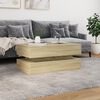 vidaXL Coffee Table with LED Lights Sonoma Oak 90x50x40 cm