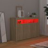vidaXL Sideboard with LED Lights Sonoma Oak 115.5x30x75 cm
