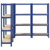 vidaXL 4-Layer Storage Shelves 4 pcs Blue Steel&Engineered Wood